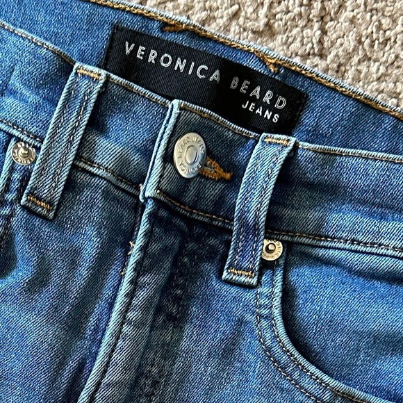 VERONICA BEARD Carly High-rise Jeans Bleach Splatter in Lava Stone Denim 26 / 2 - Picture 8 of 12